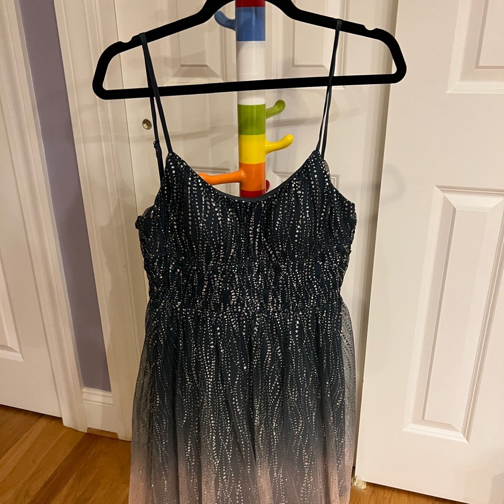 Teeze Me Glittering Black and Pink Ombré Dress